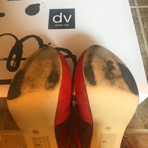 Dolce Vita Red Suede Double Buckle Sandle - Picture 8 of 8